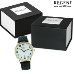 Regent Herren Armbanduhr Analog Lederarmband schwarz UR1011586