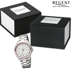 Regent Herren Armbanduhr Analog Metallarmband silber URBA813