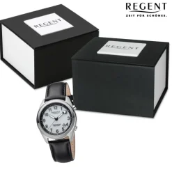 Regent Herren Armbanduhr Analog Lederarmband schwarz URBA772