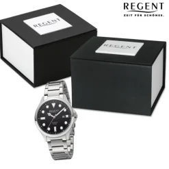 Regent Herren Armbanduhr Analog Metallarmband silber URF1453
