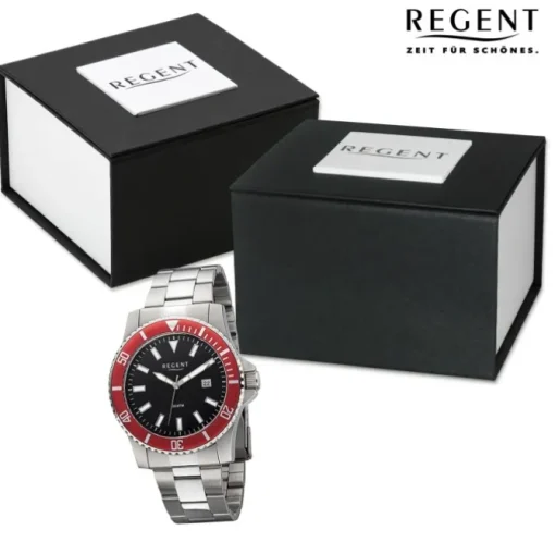 Regent Herren Armbanduhr Analog Metallarmband silber URF1286