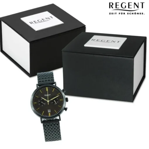 Regent Herren Armbanduhr Analog Metallarmband schwarz UR1152503
