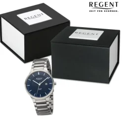 Regent Herren Armbanduhr Analog Metallarmband silber URBA710