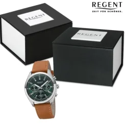 Regent Herren Armbanduhr Analog Lederarmband hellbraun URBA766