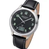 Regent Herren Funkuhr Analog-Digital Lederarmband schwarz weiß UR1501562