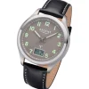 Regent Herren Funkuhr Analog-Digital Lederarmband schwarz UR1501565