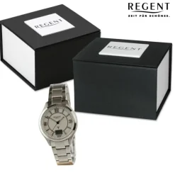 Regent Herren Funkuhr Analog-Digital Metallarmband silber UR1502562