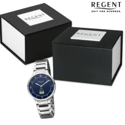 Regent Herren Funkuhr Analog-Digital Metallarmband silber URFR290