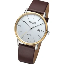 Regent Herren Solaruhr Analog Lederarmband braun URF1549