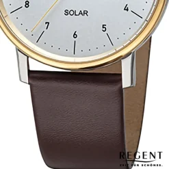 Regent Herren Solaruhr Analog Lederarmband braun URF1549