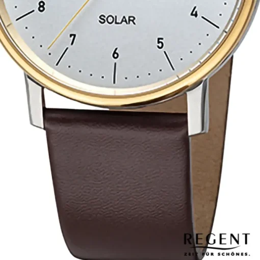 Regent Herren Solaruhr Analog Lederarmband braun URF1549
