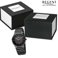 Regent Herren Solaruhr Analog Metallarmband schwarz UR1154105