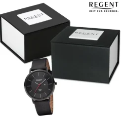 Regent Herren Solaruhr Analog Lederarmband schwarz UR1114106