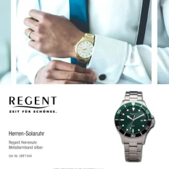 Regent Herren Solaruhr Analog Metallarmband silber URF1544