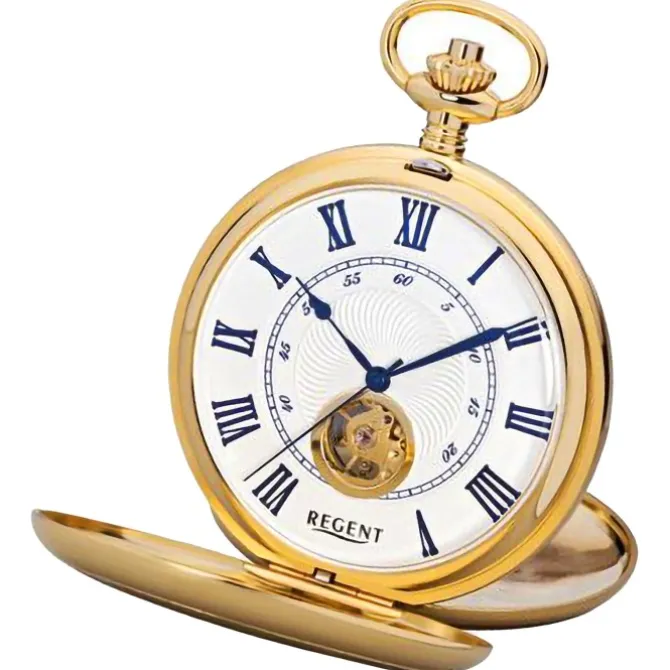 Regent Herren Taschenuhr Analog Gehäuse gold URP708