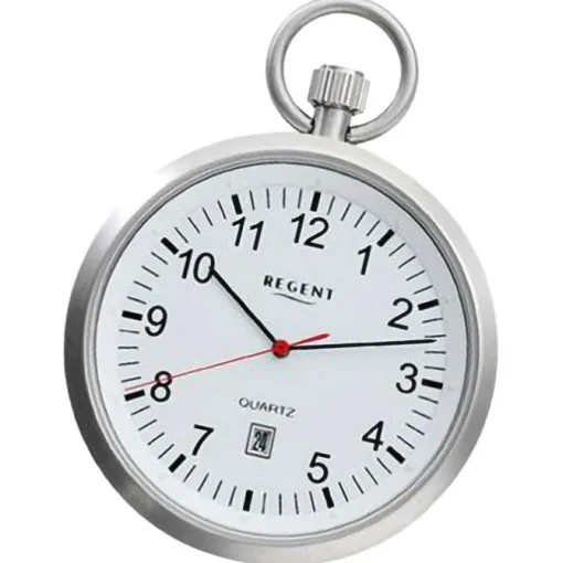 Regent Herren Taschenuhr Analog Gehäuse silber URP745