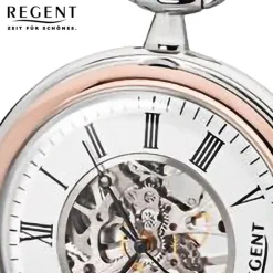 Regent Herren Taschenuhr Analog Gehäuse silber rosegold URP702