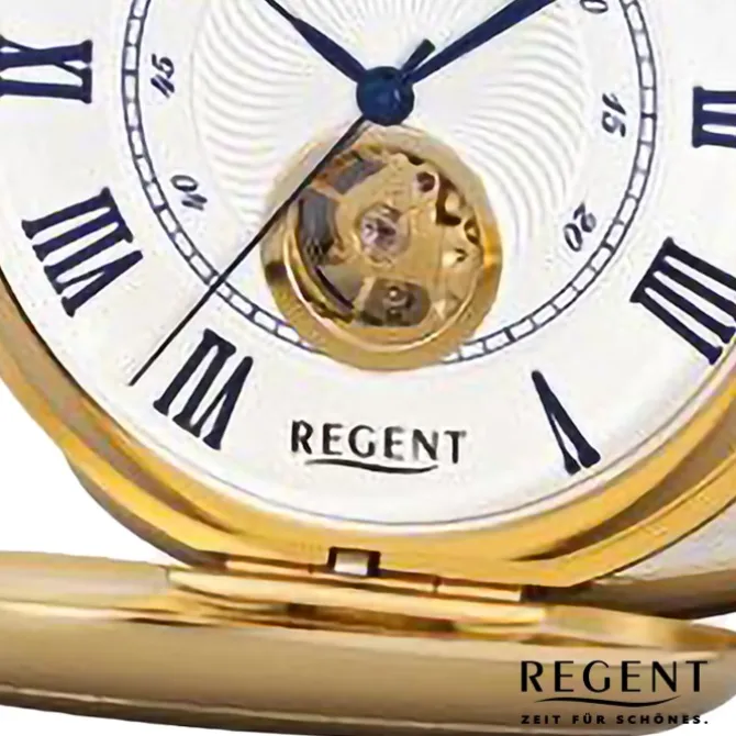 Regent Herren Taschenuhr Analog Gehäuse gold URP708