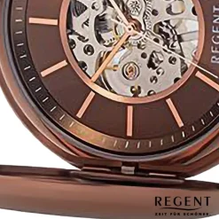 Regent Herren Taschenuhr Analog Gehäuse braun URP709