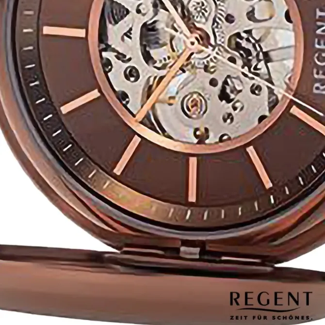 Regent Herren Taschenuhr Analog Gehäuse braun URP709