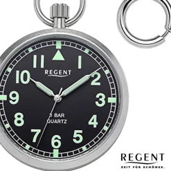 Regent Herren Taschenuhr Analog Gehäuse silber URP771
