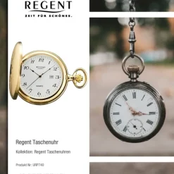 Regent Herren Taschenuhr Analog Gehäuse gold URP740