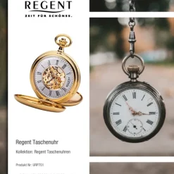 Regent Herren Taschenuhr Analog Gehäuse gold URP701