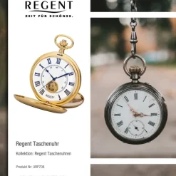 Regent Herren Taschenuhr Analog Gehäuse gold URP708