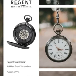 Regent Herren Taschenuhr Analog Gehäuse schwarz URP710
