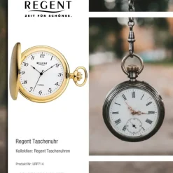 Regent Herren Taschenuhr Analog Gehäuse gold URP714