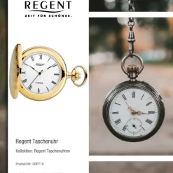 Regent Herren Taschenuhr Analog Gehäuse gold URP719