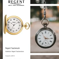 Regent Herren Taschenuhr Analog Gehäuse gold URP721