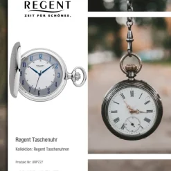 Regent Herren Taschenuhr Analog Gehäuse silber URP727