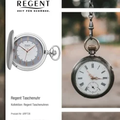 Regent Herren Taschenuhr Analog Gehäuse silber URP728