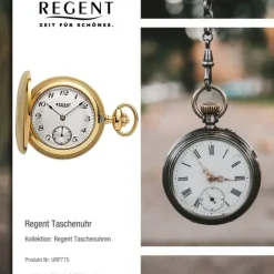 Regent Herren Taschenuhr Analog Gehäuse gold URP775