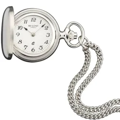 Regent Herren Taschenuhr Analog Gehäuse silber URP764