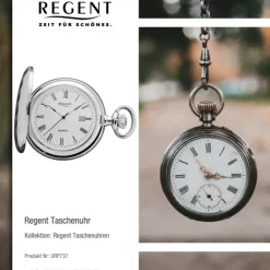Regent Herren Taschenuhr Analog Gehäuse silber URP737