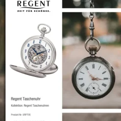 Regent Herren Taschenuhr Analog Gehäuse silber URP705
