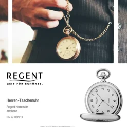 Regent Herren Taschenuhr Analog Gehäuse silber URP713