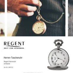 Regent Herren Taschenuhr Analog Gehäuse grau URP722