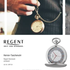 Regent Herren Taschenuhr Analog Gehäuse silber URP728