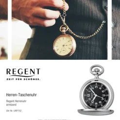 Regent Herren Taschenuhr Analog Gehäuse silber URP752
