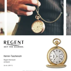 Regent Herren Taschenuhr Analog Gehäuse gold URP773