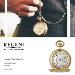 Regent Herren Taschenuhr Analog Gehäuse gold URP775