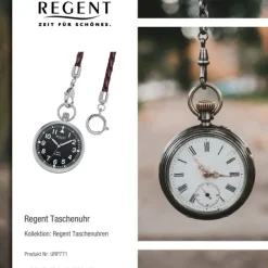 Regent Herren Taschenuhr Analog Gehäuse silber URP771
