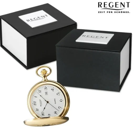 Regent Herren Taschenuhr Analog Gehäuse gold URP740
