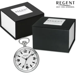 Regent Herren Taschenuhr Analog Gehäuse silber URP743