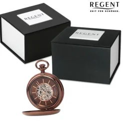 Regent Herren Taschenuhr Analog Gehäuse braun URP709