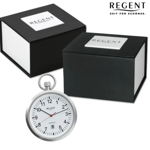 Regent Herren Taschenuhr Analog Gehäuse silber URP745