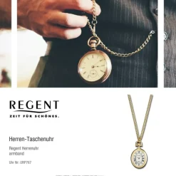 Regent Herren Taschenuhr Analog Gehäuse gold URP767